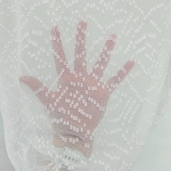 Apt. 9 Sheer Cap Sleeve Textured Blouse - L White - Picture 3 of 5